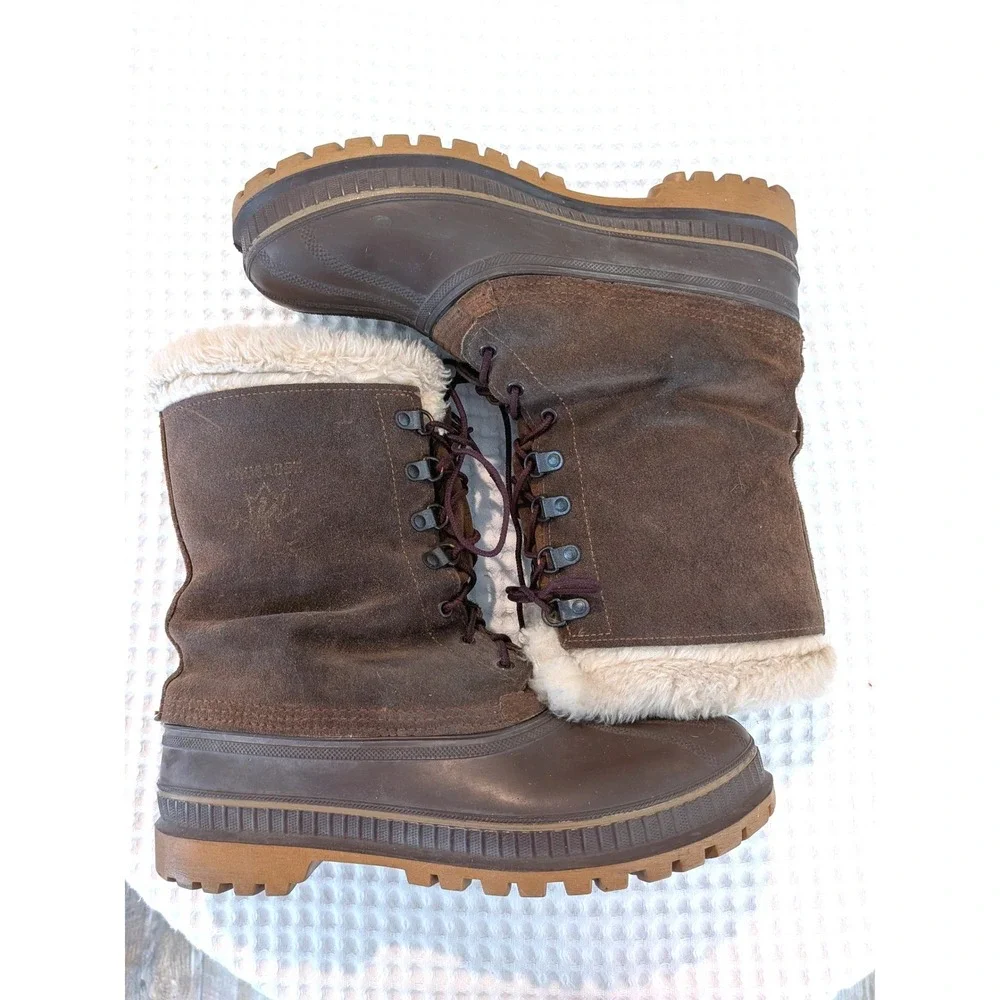 Sorel Crusader Snow Boots Brown Mens 11 Insulated Canada Made Vintage